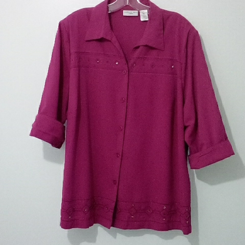 Carroll Reed mauve button down shirt